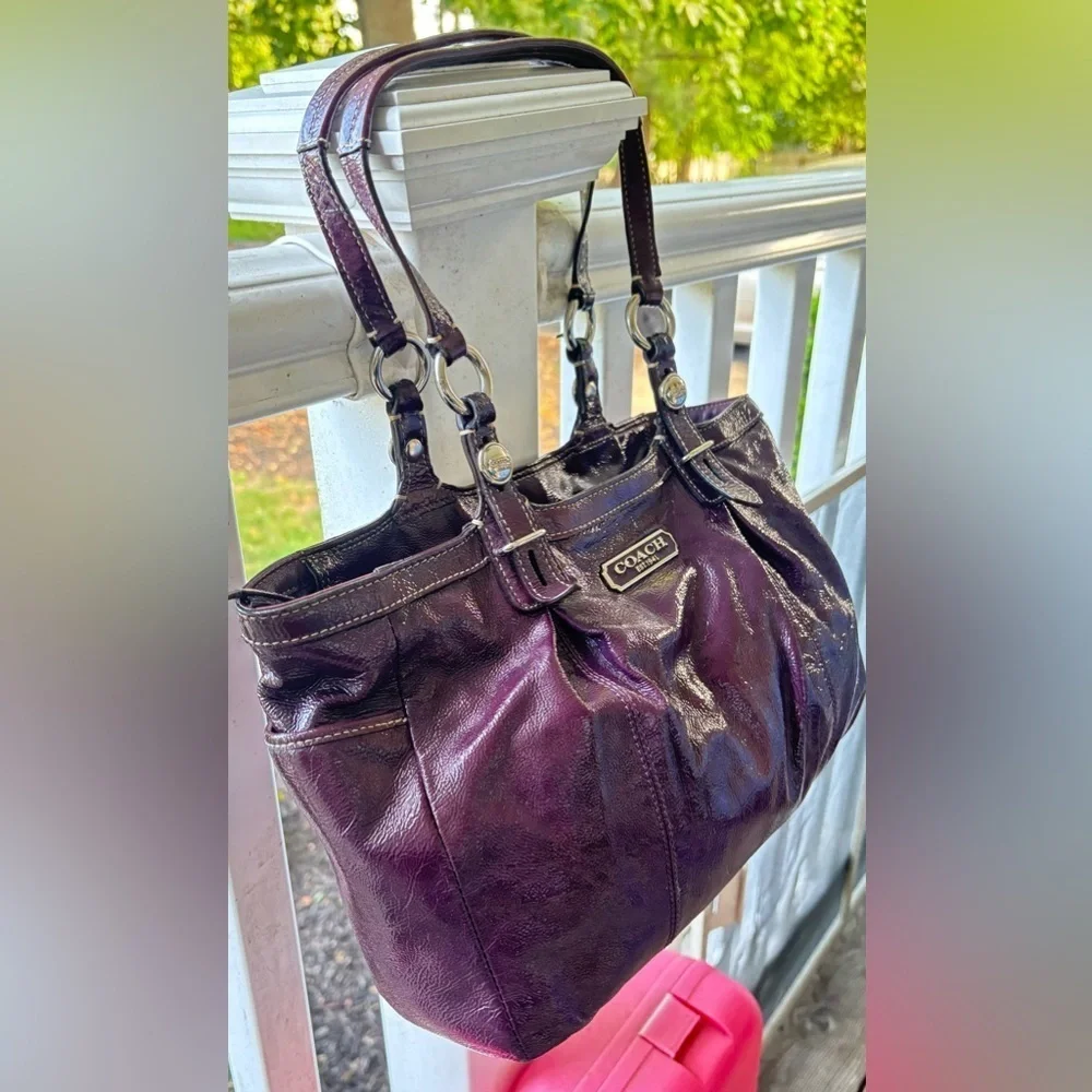 Coach Patent Leather Plum Bag